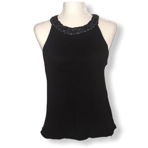 FREE PEOPLE Cotton Top with Beaded Neckline Sz M
